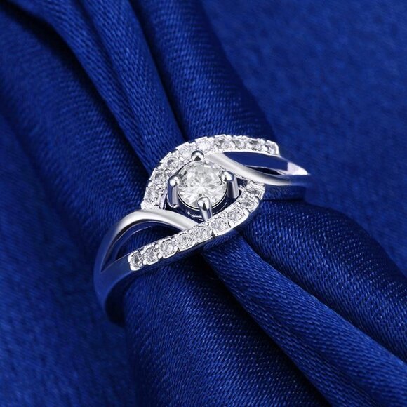 Carlelle Size 6.5 925 Sterling Silver Lab Created Cubic Zirconia Ring Gift Boxed - Picture 9 of 9